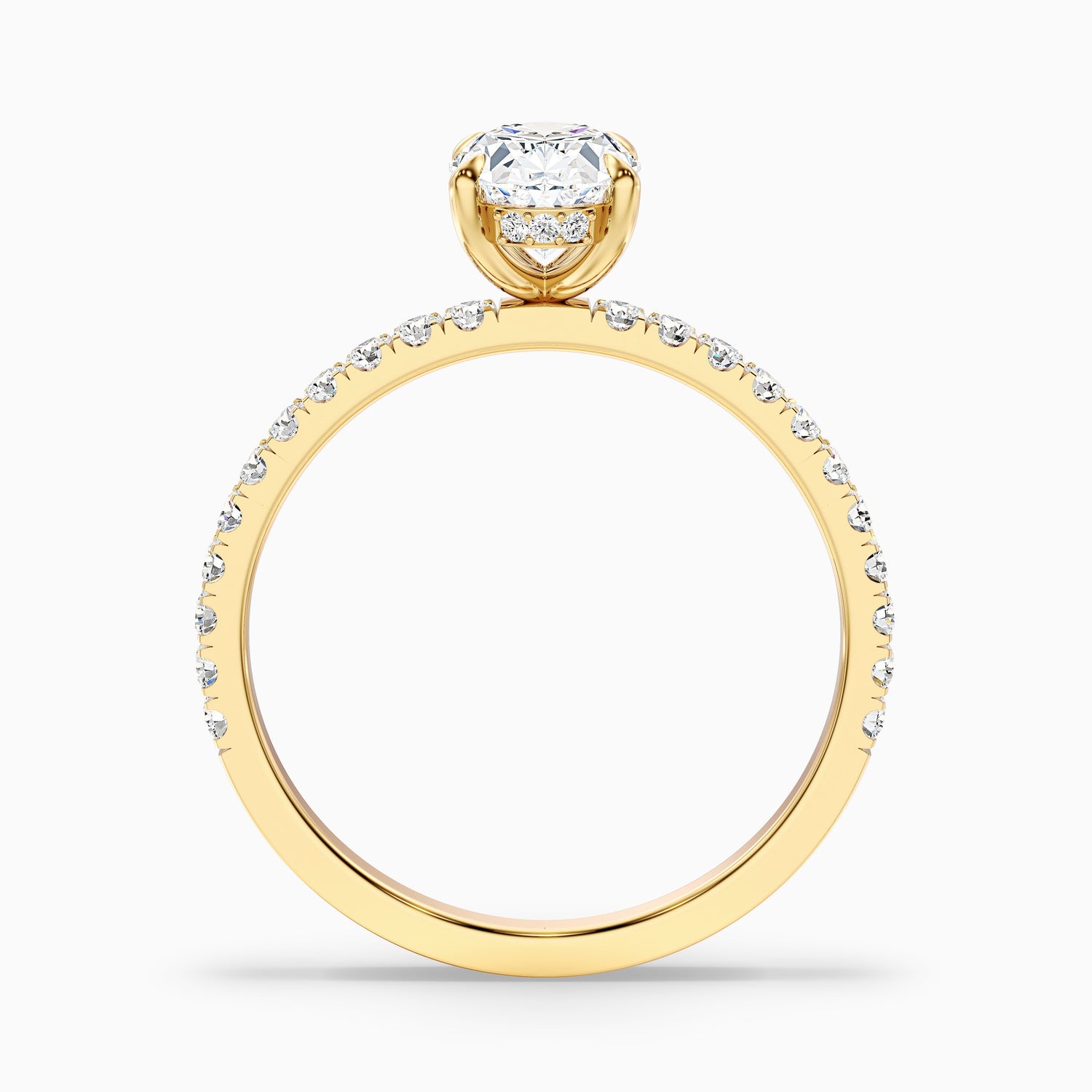 Chase 4 Carat Oval Hidden Halo Lab Grown Engagement Ring in 18k White Gold