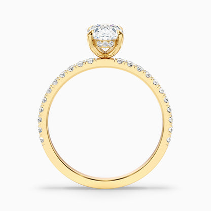 Chase 4 Carat Oval Hidden Halo Lab Grown Engagement Ring in 18k White Gold