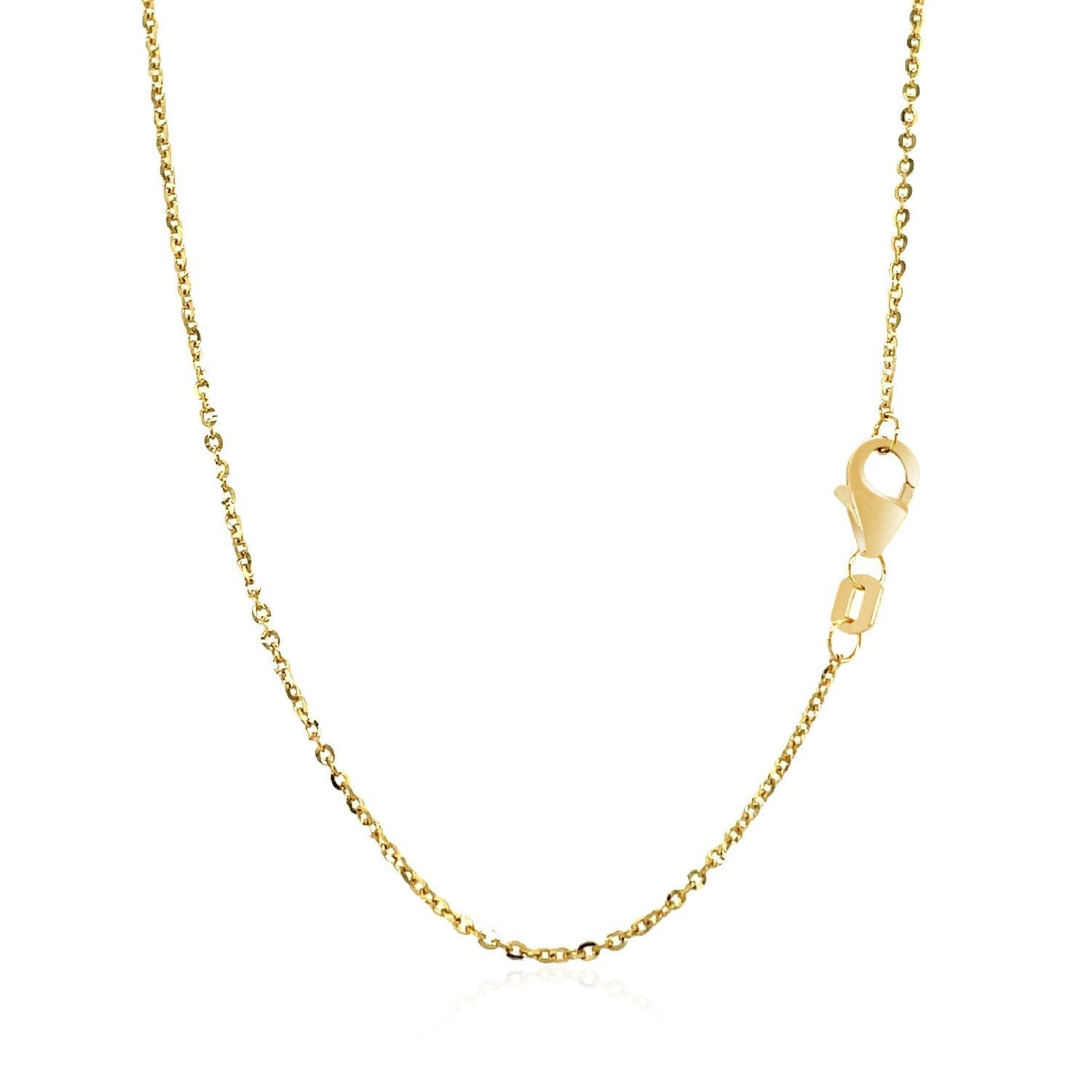 14k Yellow Gold Chain Necklace with a Shiny Flat Bar by Bids.com
