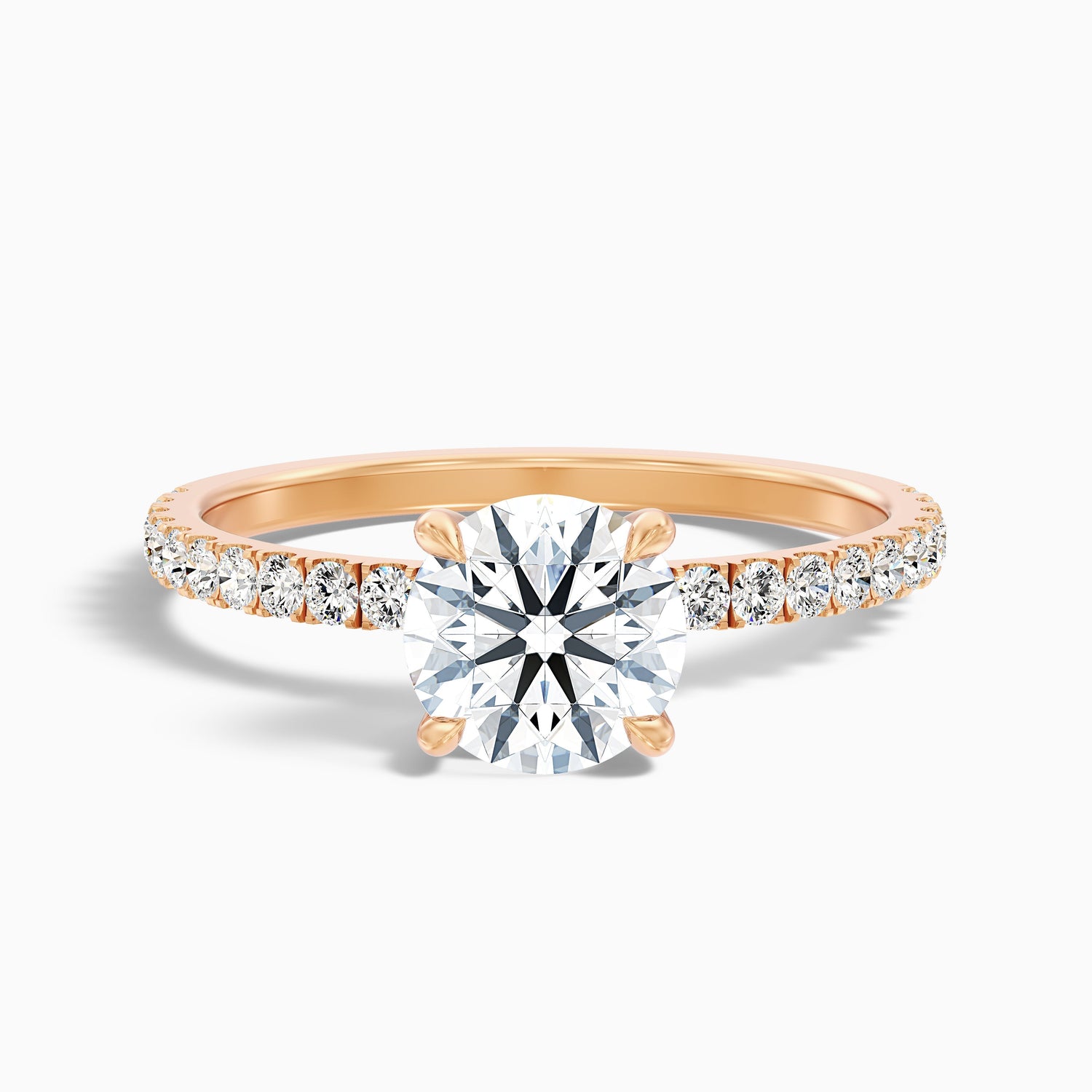 Claire 3.5 Carat Round Hidden Halo Pave Lab Grown Engagement Ring in 925 Sterling Silver
