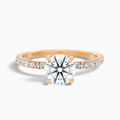 Claire 1.5 Carat Round Hidden Halo Pave Lab Grown Engagement Ring in 10k Yellow Gold  DestGlow