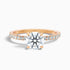 Claire 3 Carat Round Hidden Halo Pave Lab Grown Engagement Ring in 14k Rose Gold  DestGlow
