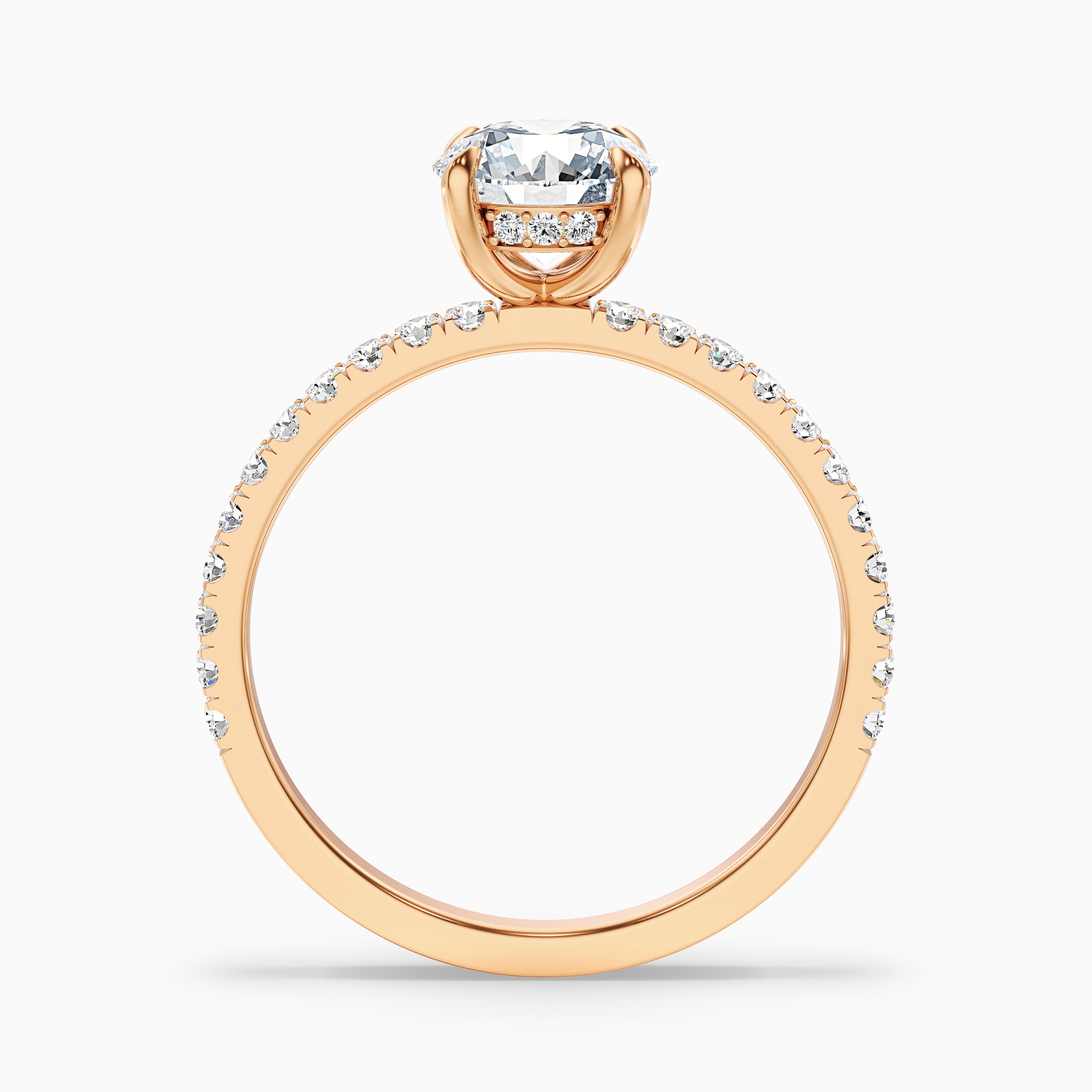 Claire 5 Carat Round Hidden Halo Pave Lab Grown Engagement Ring in 18k Yellow Gold  DestGlow