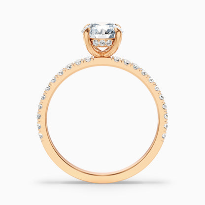 Claire 5 Carat Round Hidden Halo Pave Lab Grown Engagement Ring in 14k Yellow Gold  DestGlow