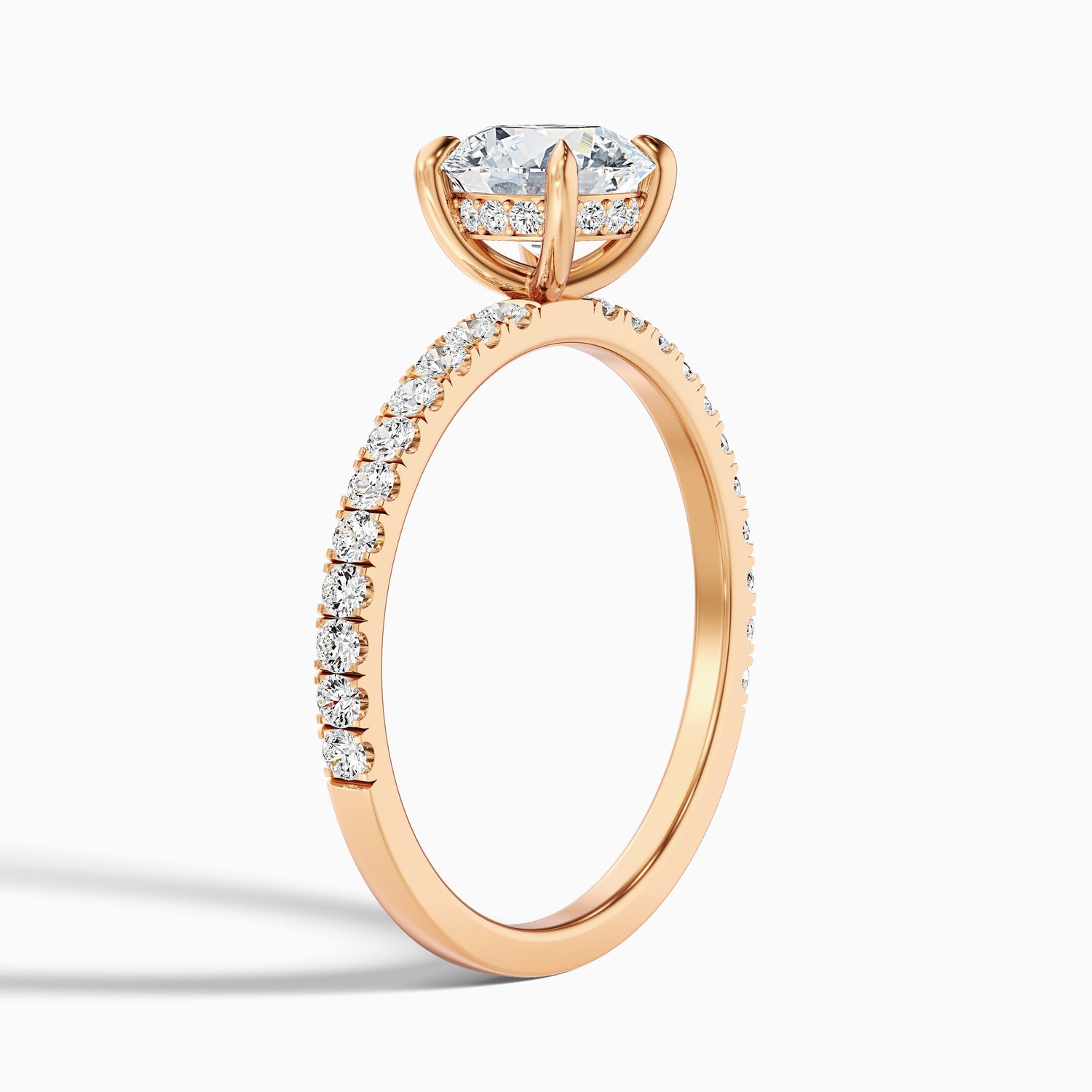 Claire 2.5 Carat Round Hidden Halo Pave Lab Grown Engagement Ring in 18k Yellow Gold  DestGlow