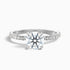 Nora 2 Carat Round Hidden Halo Pave Moissanite Diamond Ring in 18k White Gold  DestGlow