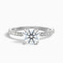 Claire 1 Carat Round Hidden Halo Pave Lab Grown Engagement Ring in 10k White Gold  DestGlow