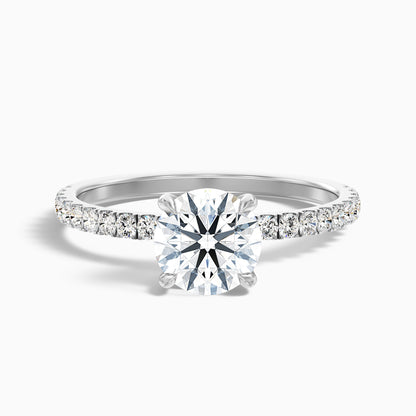 Claire 1.5 Carat Round Hidden Halo Pave Lab Grown Engagement Ring in 14k Rose Gold  DestGlow