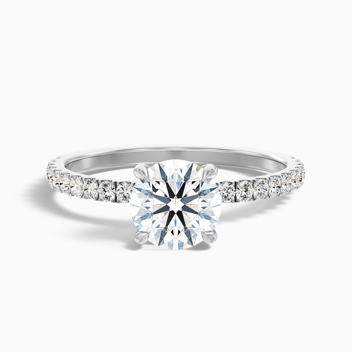 Claire 1.5 Carat Round Hidden Halo Pave Lab Grown Engagement Ring in 10k Yellow Gold  DestGlow