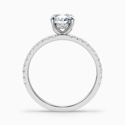 Claire 3.5 Carat Round Hidden Halo Pave Lab Grown Engagement Ring in 10k White Gold