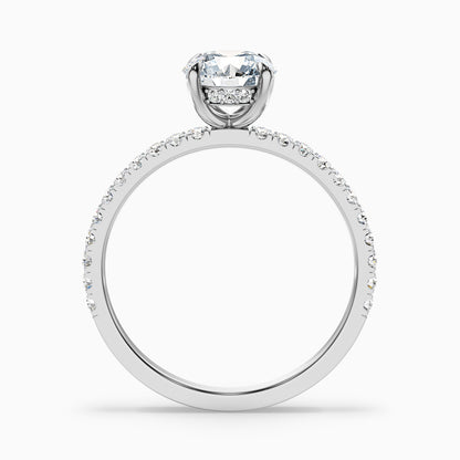 Claire 3.5 Carat Round Hidden Halo Pave Lab Grown Engagement Ring in 18k Yellow Gold  DestGlow