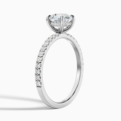 Claire 3 Carat Round Hidden Halo Pave Lab Grown Engagement Ring in 18k Rose Gold  DestGlow