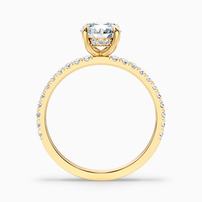 Claire 2.5 Carat Round Hidden Halo Pave Lab Grown Engagement Ring in 14k Yellow Gold