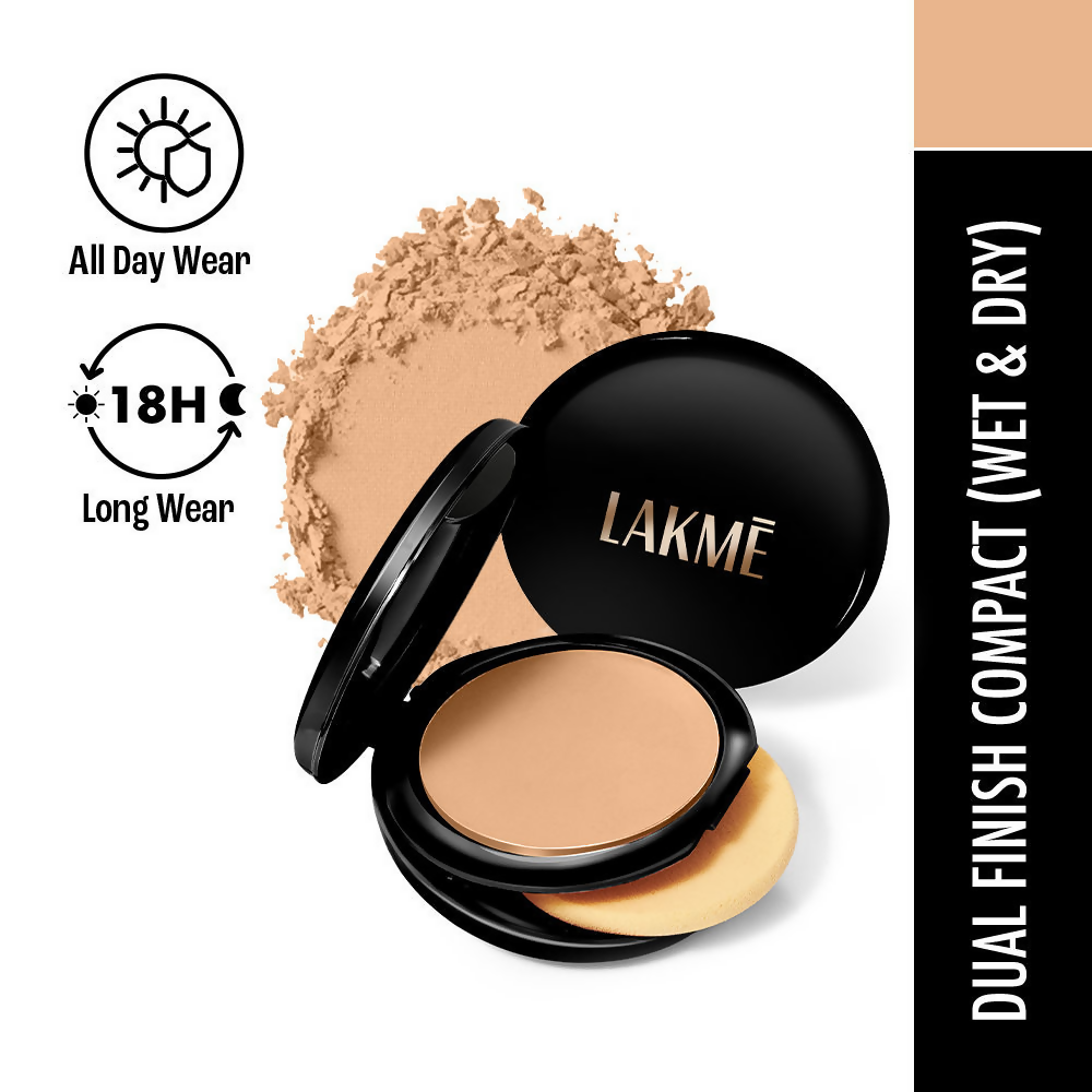 Lakme Unreal Dual Cover Pressed Powder - 03 Golden Sand