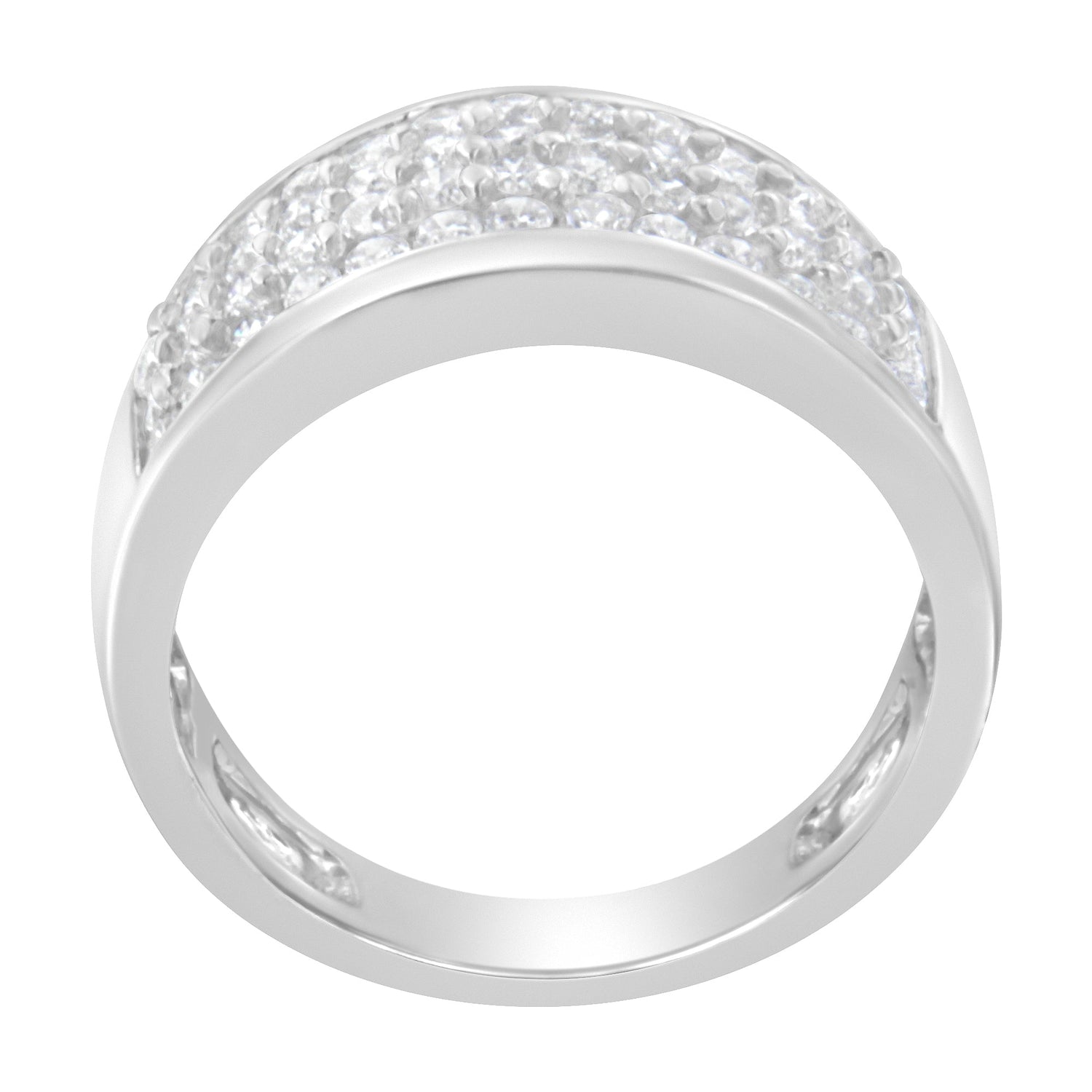 14K White Gold Round Cut Diamond Ring (1.0 Cttw, H-I Color, SI2-I1 Clarity) - Size 6-1/2 by Bids.com