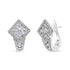 18K White Gold 1 1/10 Cttw Round Diamond Cluster with Halo Hoop Huggie Earring (F-G Color, VS1-VS2 Clarity) by Bids.com