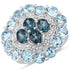 6.54 Carat Genuine London Blue Topaz, Blue Topaz and White Topaz .925 Sterling Silver Ring by Bids.com