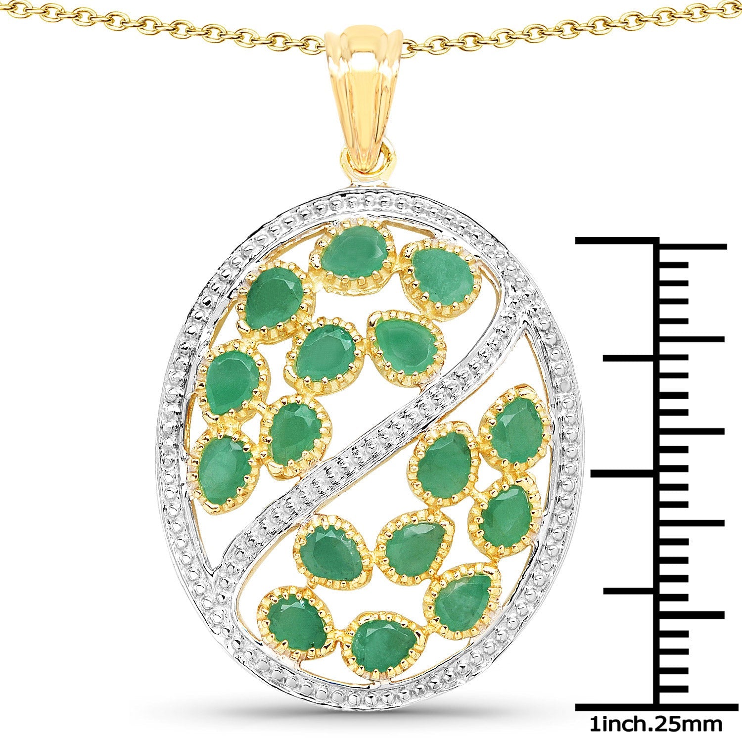 2.24 Carat Genuine Emerald .925 Sterling Silver Pendant by Bids.com