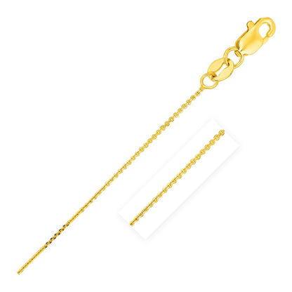 14k Yellow Gold Cable Link Chain 0.5mm  DestGlow