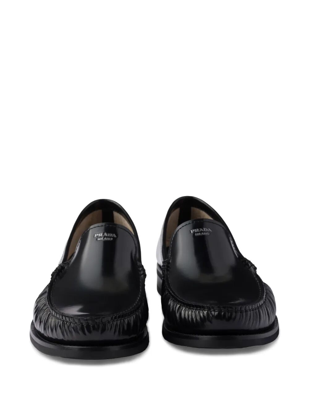 Prada Men Brushed Leather Loafers by Luosophy