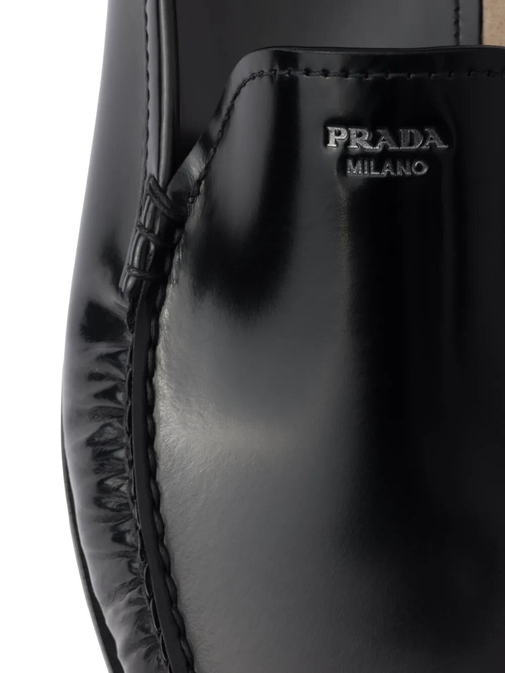 Prada Men Brushed Leather Loafers by Luosophy