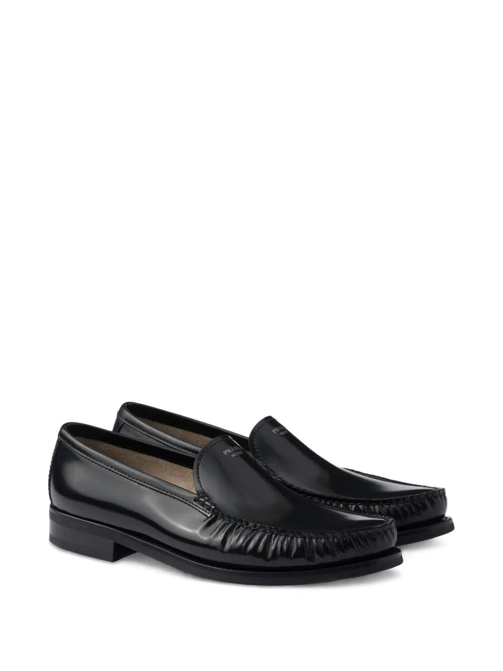 Prada Men Brushed Leather Loafers by Luosophy