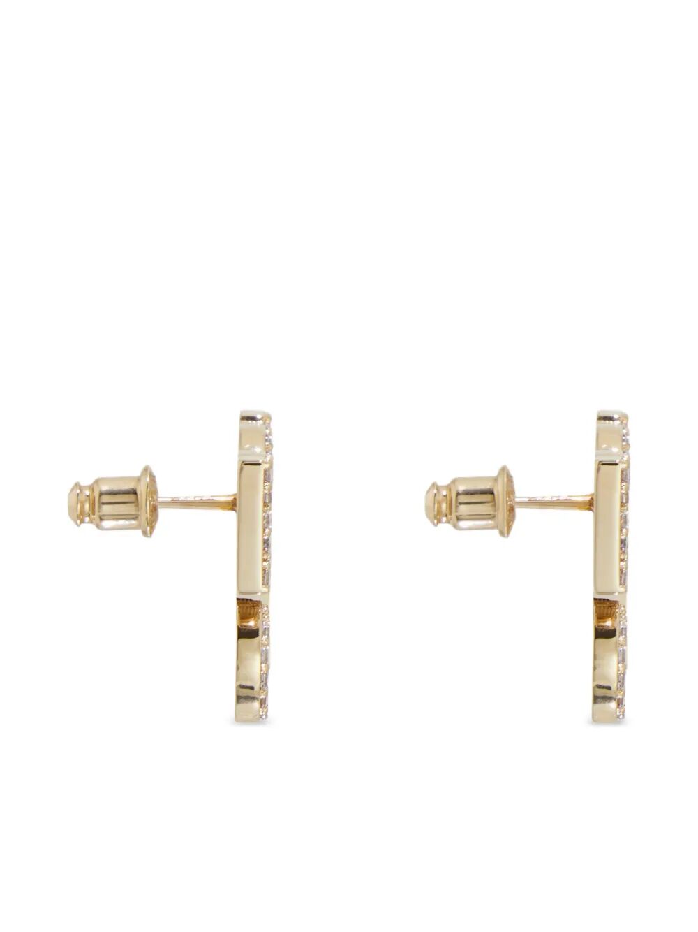 Ferragamo Women Crystal Embellished Four Gancini Clip On Earrings by Luosophy