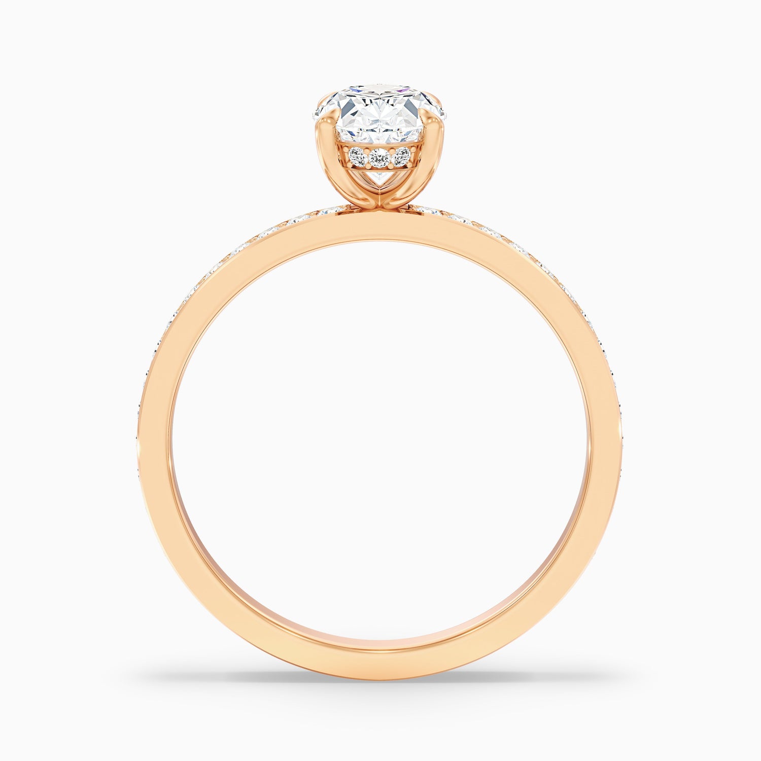 Kara 4 Carat Oval Hidden Halo Pave Moissanite Diamond Ring in 925 Sterling Silver