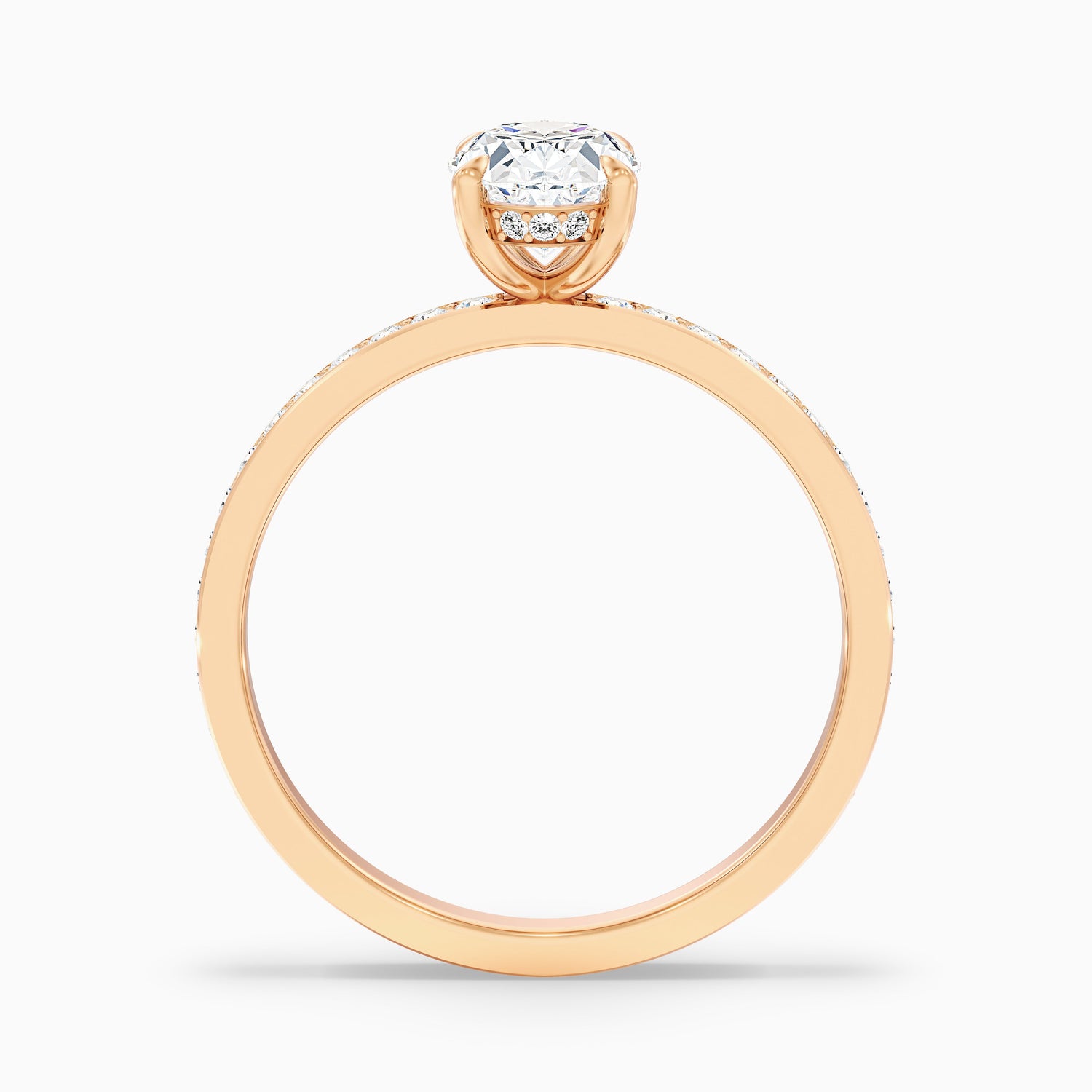 Kath 6 Carat Oval Hidden Halo Pave Moissanite Diamond Ring in 10k Rose Gold  DestGlow