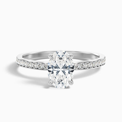 Cora 1 Carat Oval Hidden Halo Pave Lab Grown Engagement Ring in 14k Rose Gold  DestGlow