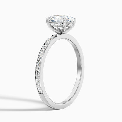 Cora 5 Carat Oval Hidden Halo Pave Lab Grown Engagement Ring in 10k Rose Gold  DestGlow