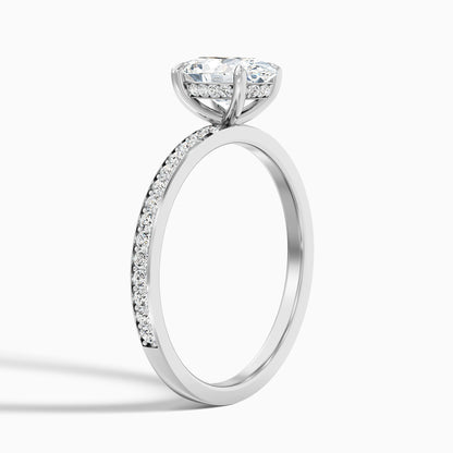 Kara 2 Carat Oval Hidden Halo Pave Moissanite Diamond Ring in 10k Yellow Gold  DestGlow
