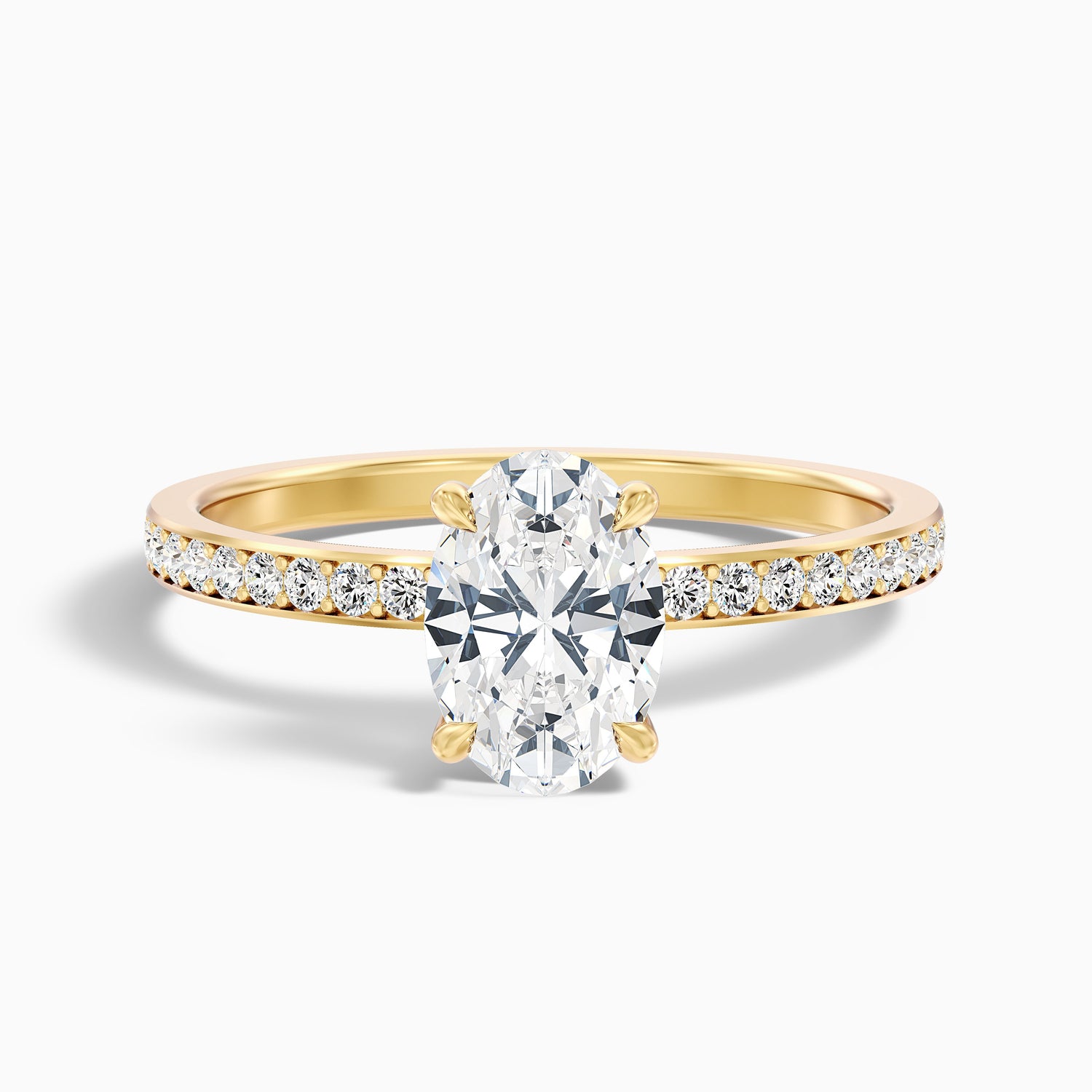 Cora 2 Carat Oval Hidden Halo Pave Lab Grown Engagement Ring in Platinum