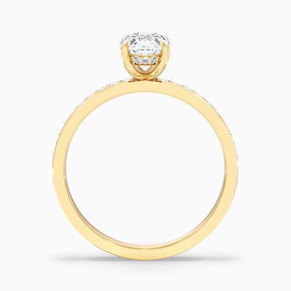 Kara 3.5 Carat Oval Hidden Halo Pave Moissanite Diamond Ring in Platinum