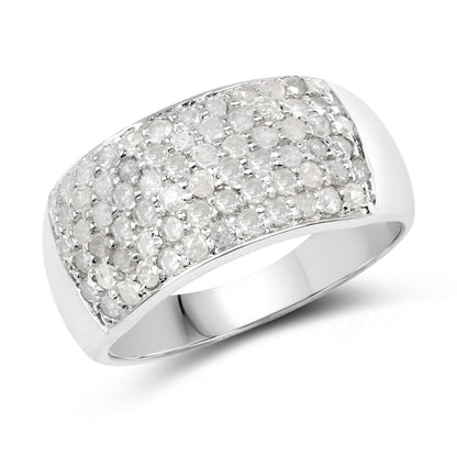 1.21 Carat Genuine White Diamond .925 Sterling Silver Ring by Bids.com