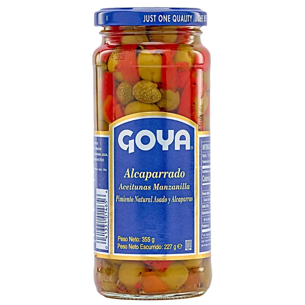 Alcaparrado con Aceitunas Manzanilla| Pimientos y Alcaparras| GOYA  de 8 oz  DestGlow