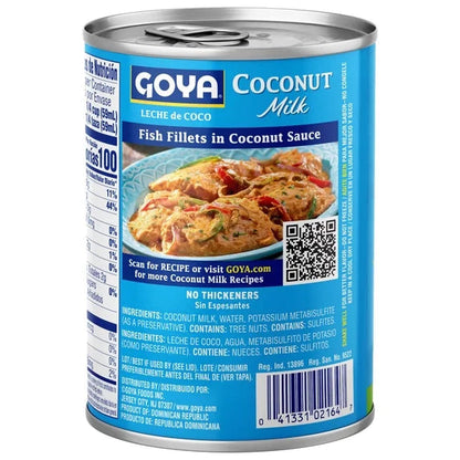 Leche de Coco GOYA  sin Endulzar para Cocinar y Hornear| 13.5 fl oz  DestGlow