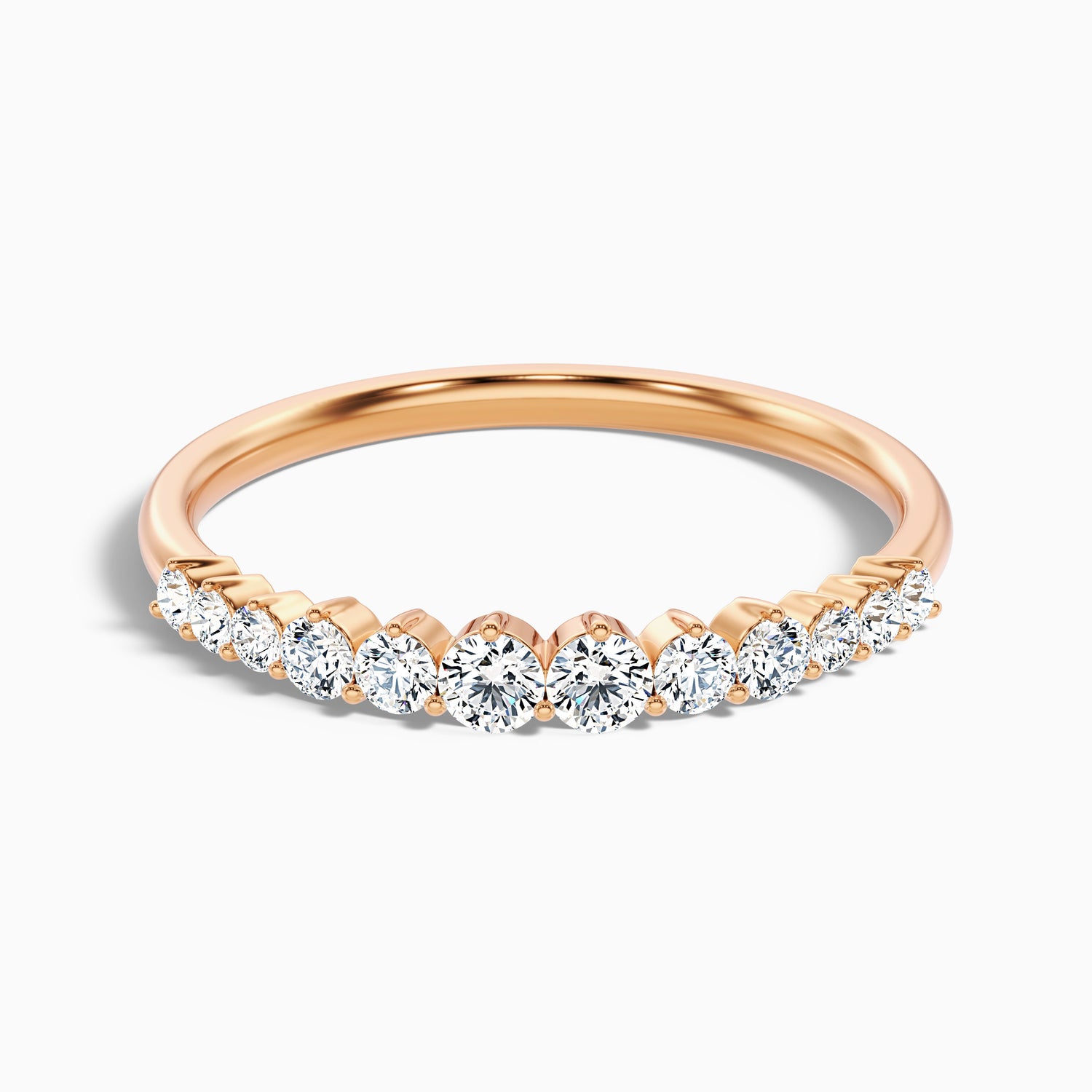 Ovidia Round Cut Half Eternity Lab Grown Diamond Stacking Wedding Band