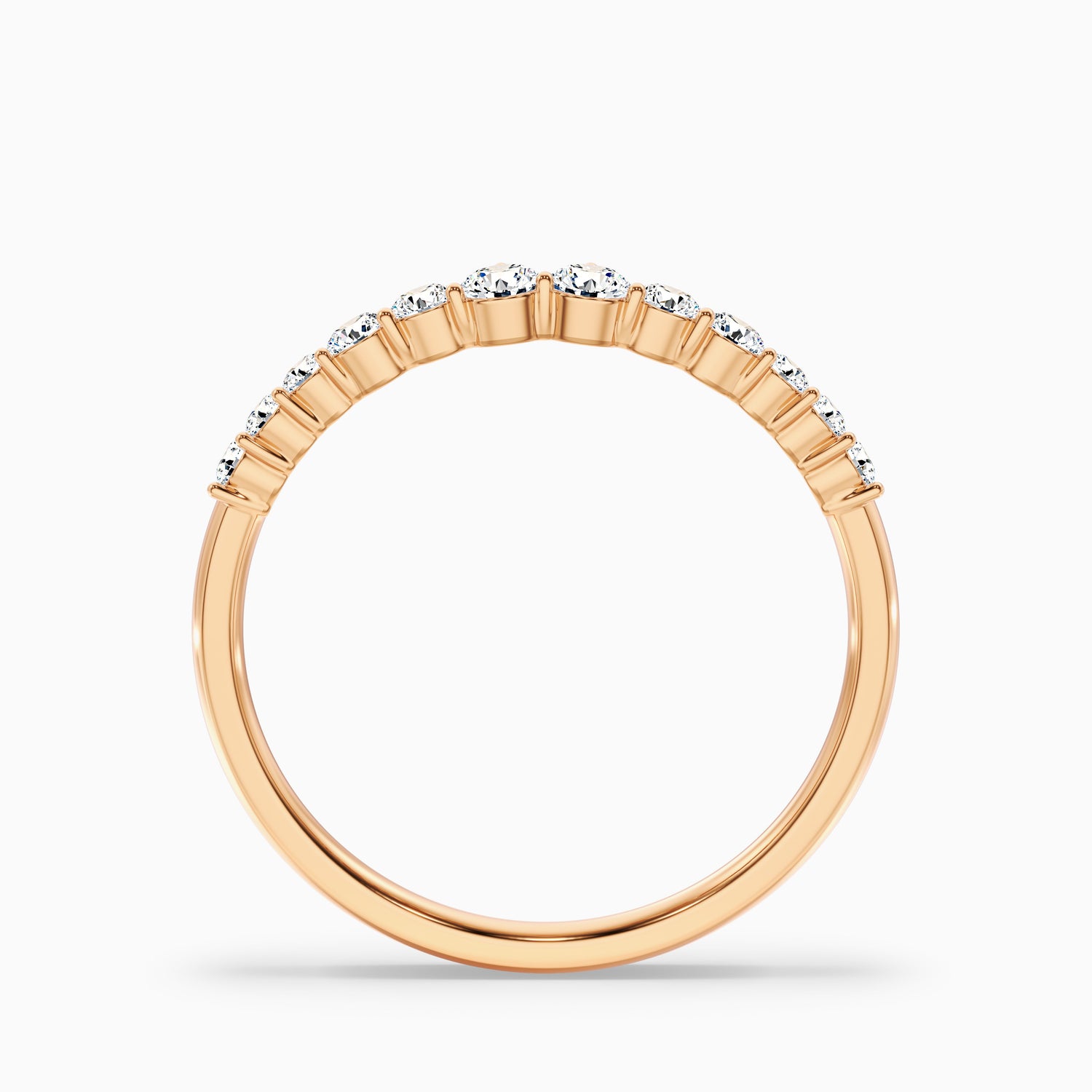 Ovidia Round Cut Half Eternity Lab Grown Diamond Stacking Wedding Band