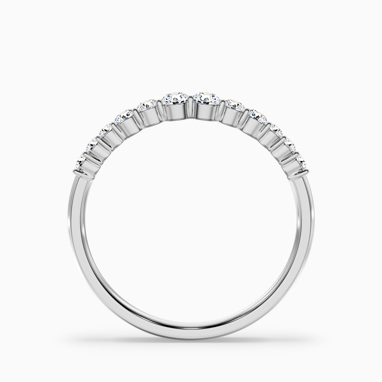Ovidia Round Cut Half Eternity Lab Grown Diamond Stacking Wedding Band