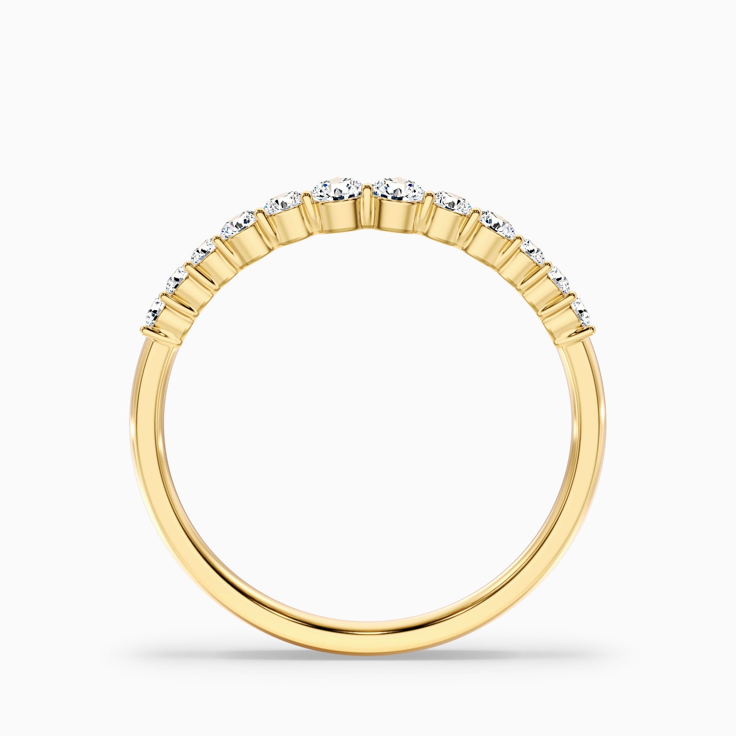 Ovidia Round Cut Half Eternity Lab Grown Diamond Stacking Wedding Band