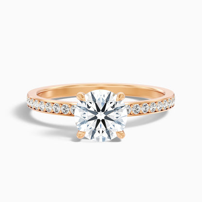 Cris 3.5 Carat Round Hidden Halo Pave Lab Grown Engagement Ring in 18k Yellow Gold  DestGlow