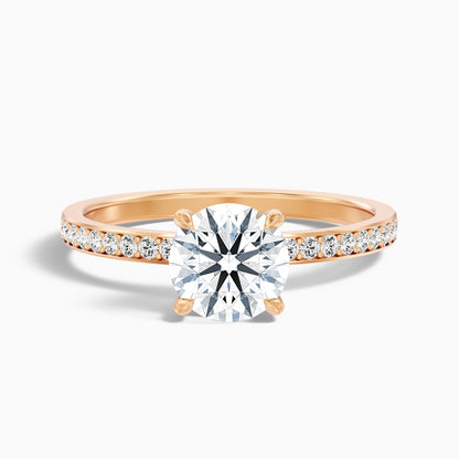 Cris 1.5 Carat Round Hidden Halo Pave Lab Grown Engagement Ring in 14k Yellow Gold  DestGlow