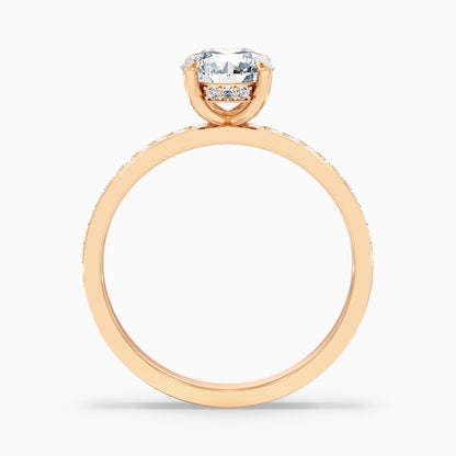 Cris 2.5 Carat Round Hidden Halo Pave Lab Grown Engagement Ring in 18k Rose Gold  DestGlow