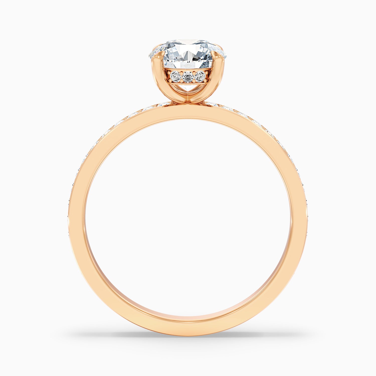 Cris 3.5 Carat Round Hidden Halo Pave Lab Grown Engagement Ring in 14k Yellow Gold  DestGlow