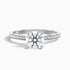 Cris 4 Carat Round Hidden Halo Pave Lab Grown Engagement Ring in 18k White Gold  DestGlow
