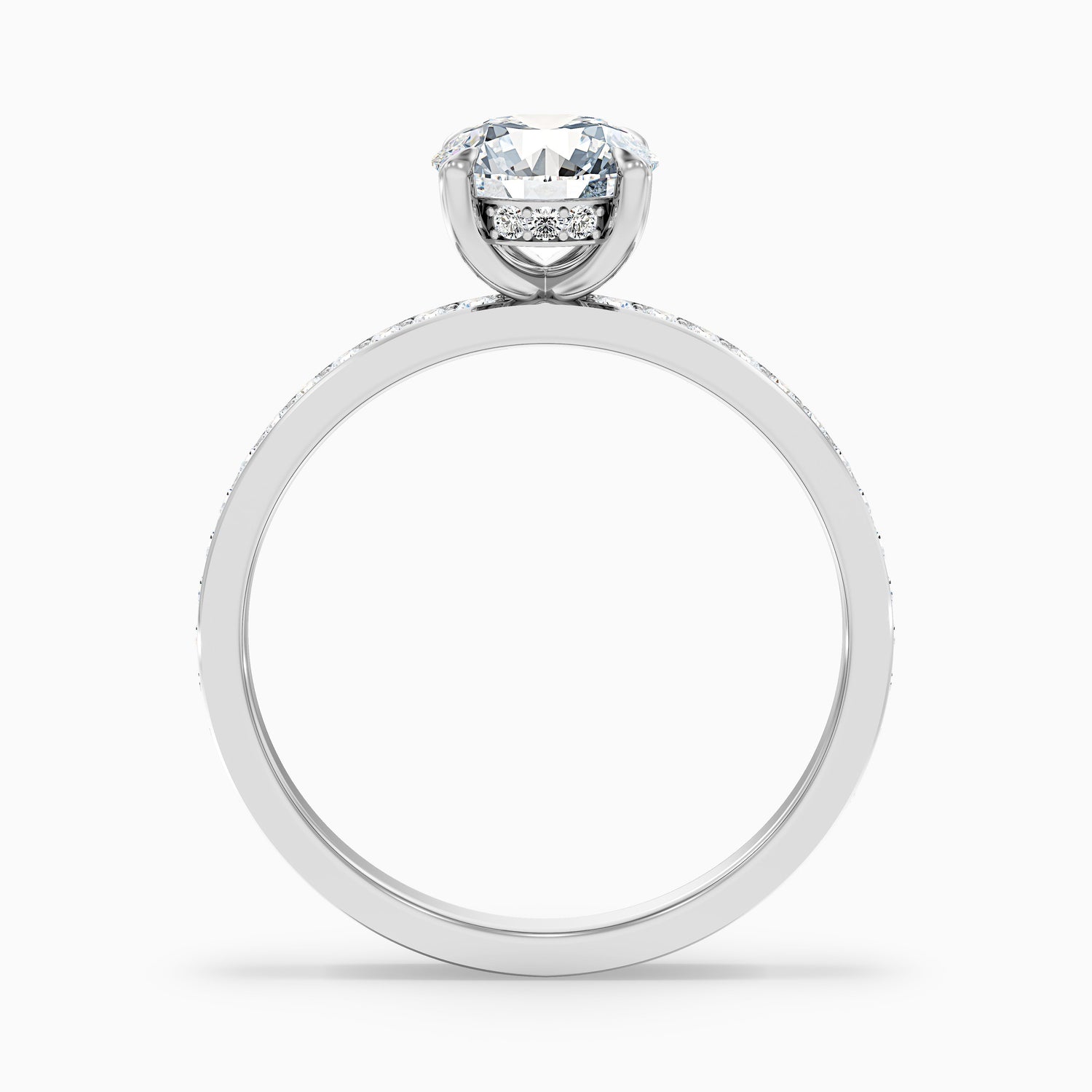 Cris 1 Carat Round Hidden Halo Pave Lab Grown Engagement Ring in 18k Yellow Gold  DestGlow