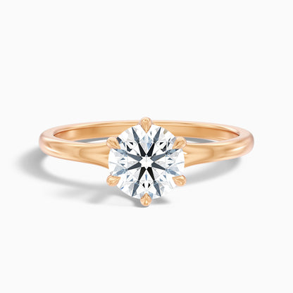 Vani 7 Carat Round Solitaire Moissanite Diamond Ring in 18k Rose Gold