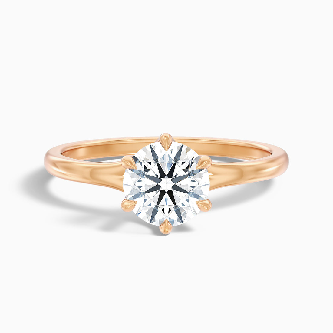 Vani 8 Carat Round Solitaire Moissanite Diamond Ring in 14k Rose Gold  DestGlow