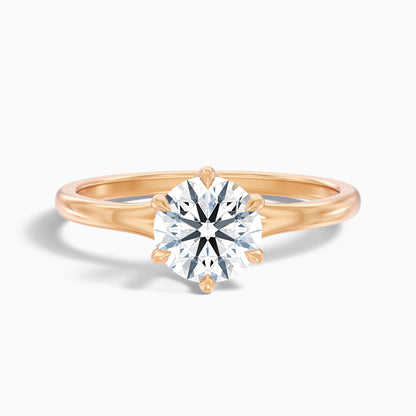 Gina 2 Carat Round Solitaire Lab Grown Engagement Ring in 10k Rose Gold